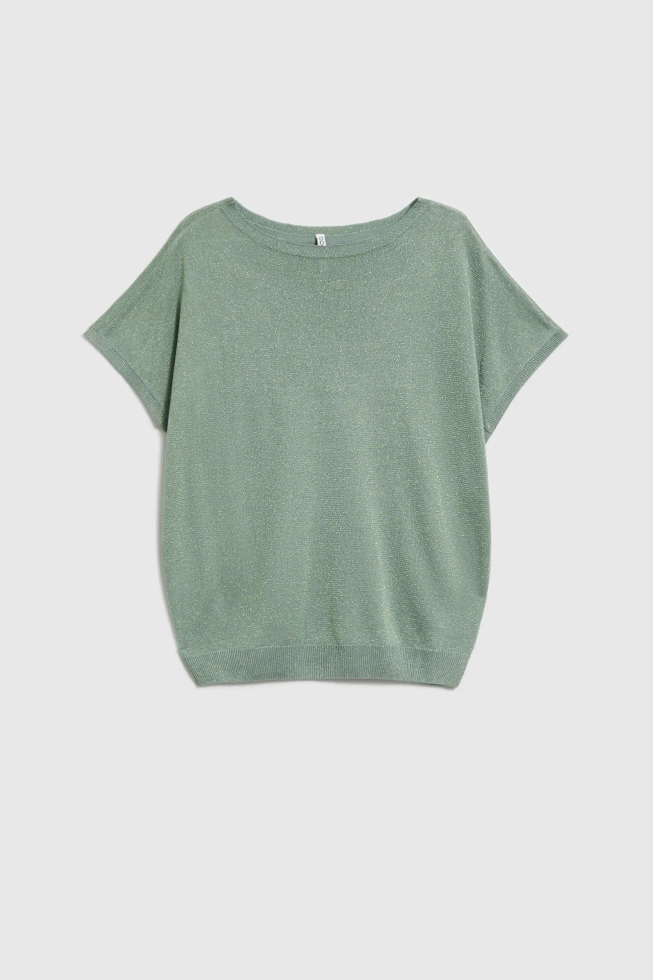 Wiskozowy sweter oliwkowy