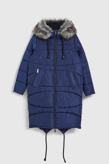Zimowa pikowana kurtka granatowa