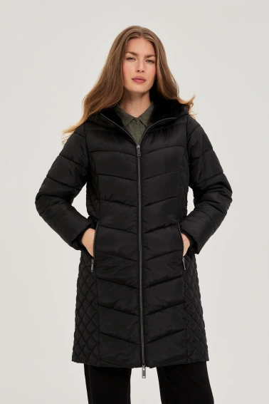 Kurtka z ocieplanym kapturem czarna