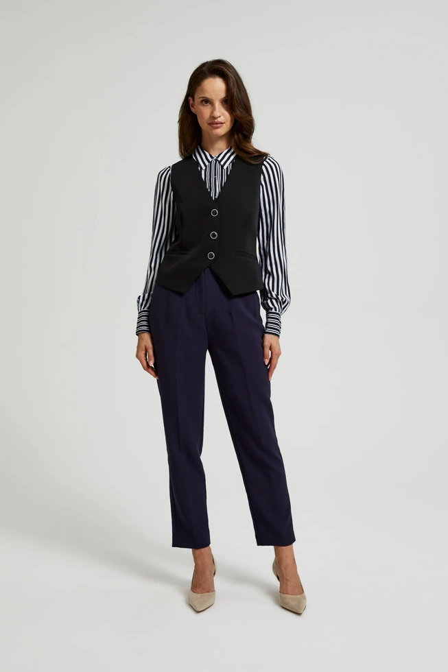 Kamizelka z ozdobnymi guzikami czarna