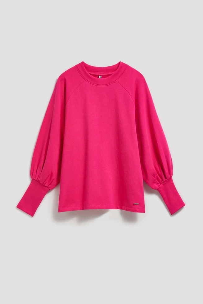Bluza z bufiastymi rękawami fuksjowa