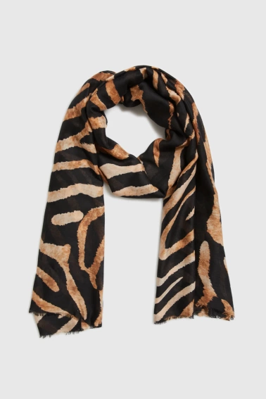 Szal w zwierzęcy wzór czarny 