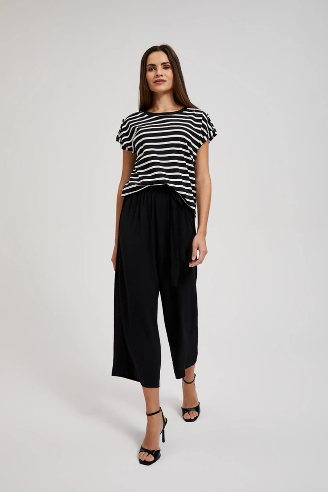 Prosta bluzka w paski czarna