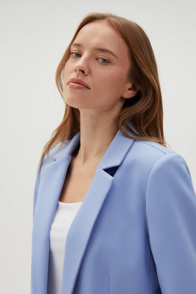 Marynarka z rękawami 3/4 błękitna