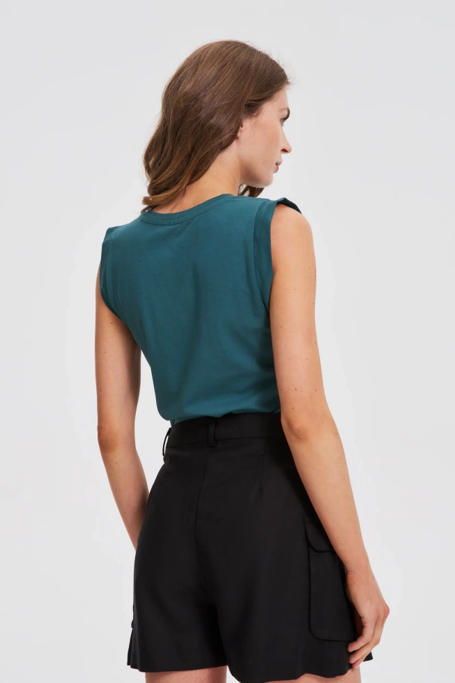 Top z bawełny zielony