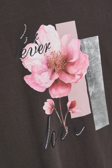 Bluzka z nadrukiem brązowa