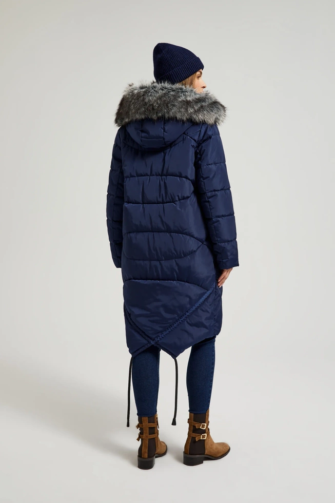 Zimowa pikowana kurtka granatowa