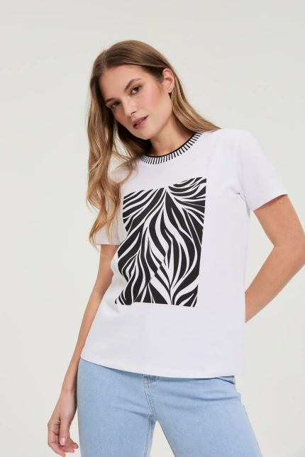 T-shirt z nadrukiem biały