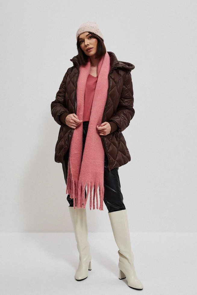 Pikowana kurtka brązowa