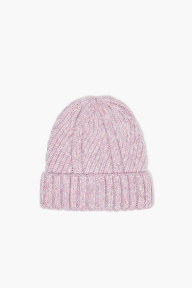 Dzianinowa czapka różowa