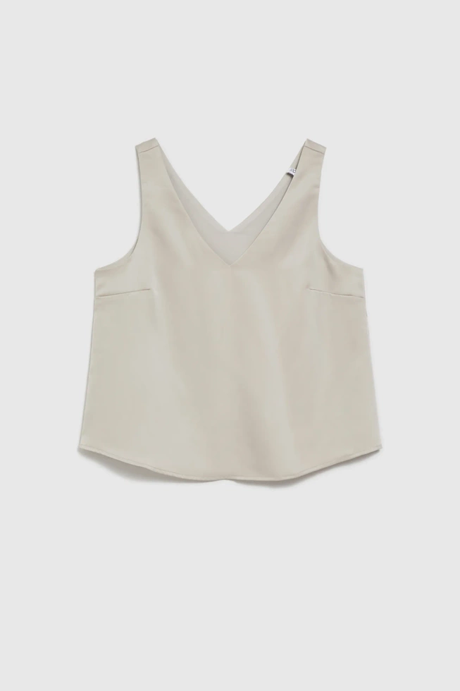 Gładka koszula beżowa