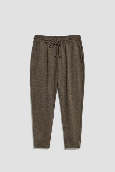 Spodnie z wiązaniem kasztanowe