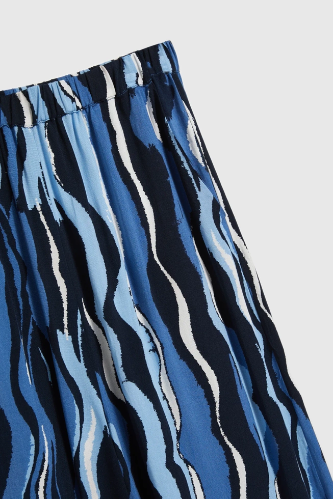 Wzorzyste spodnie kuloty niebieskie