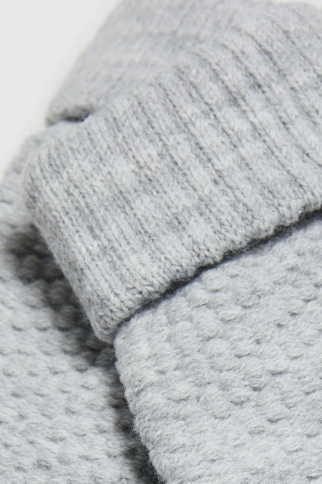 Dzianinowe rękawiczki szare