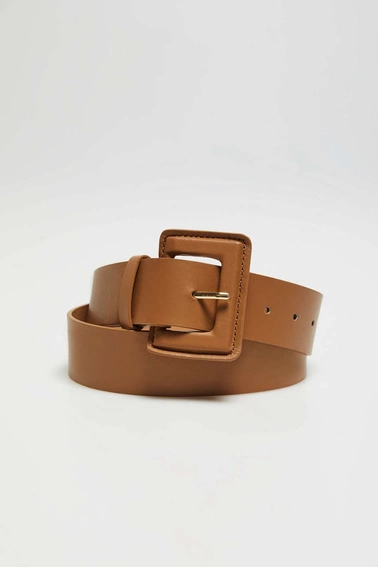 Szeroki pasek ciemnobeżowy