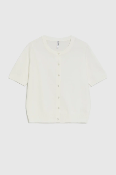 Sweter z krótkimi rękawami biały