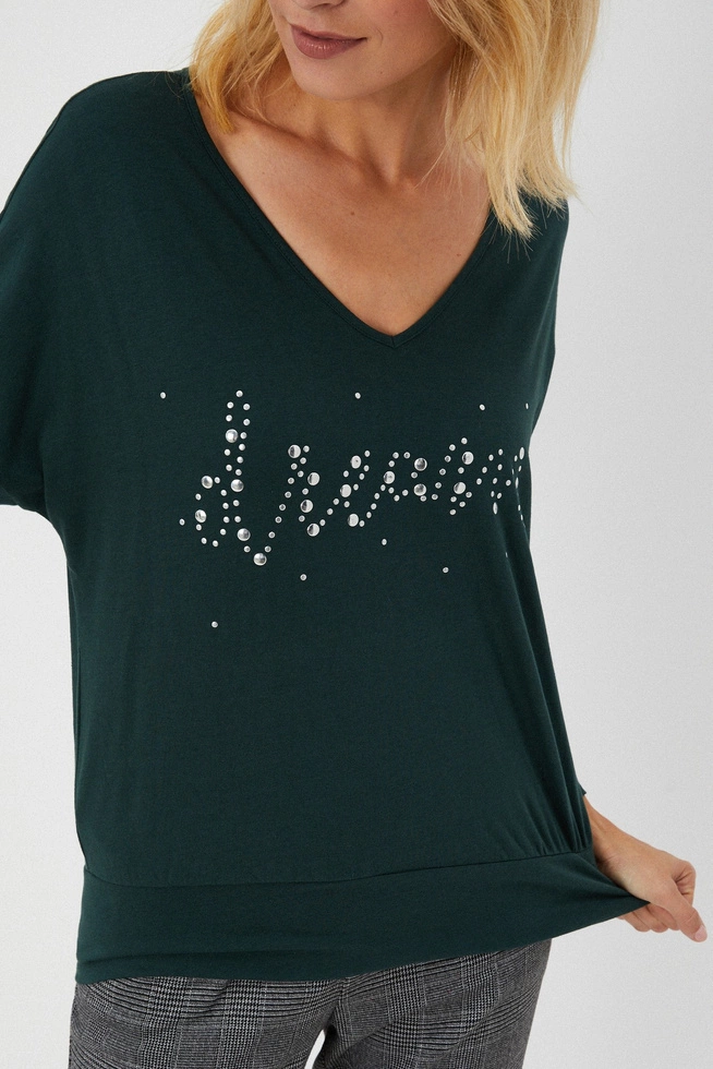 Bawełniana bluzka z aplikacją