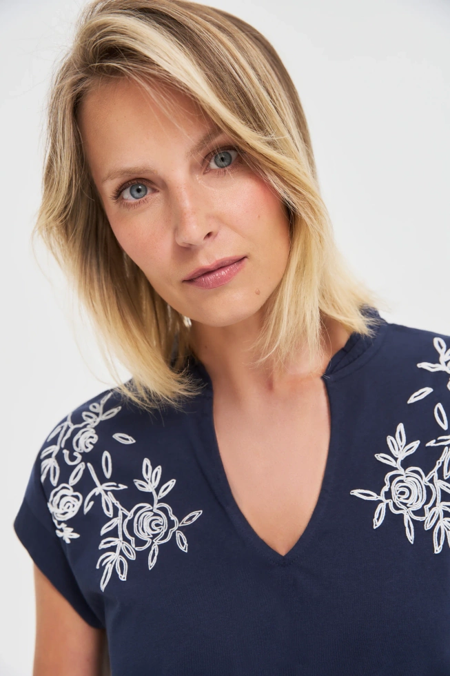 Bawełniana bluzka granatowa