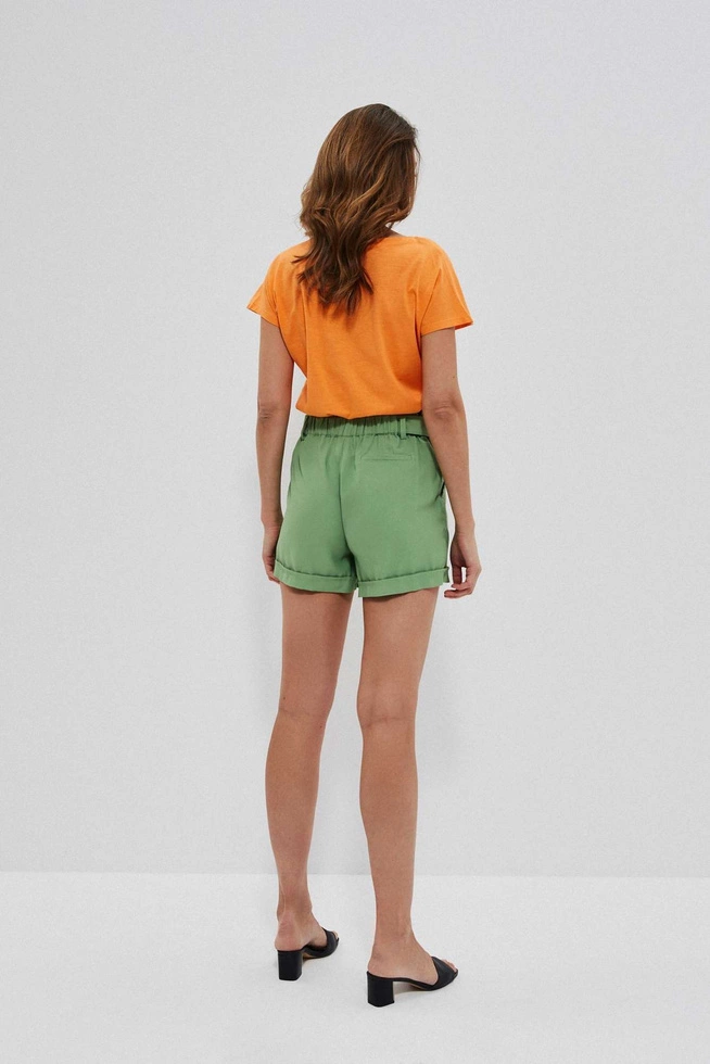 Gładkie szorty z wiązaniem malachitowe