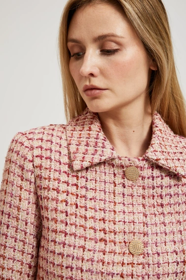 Marynarka zapinana na złote guziki różowa