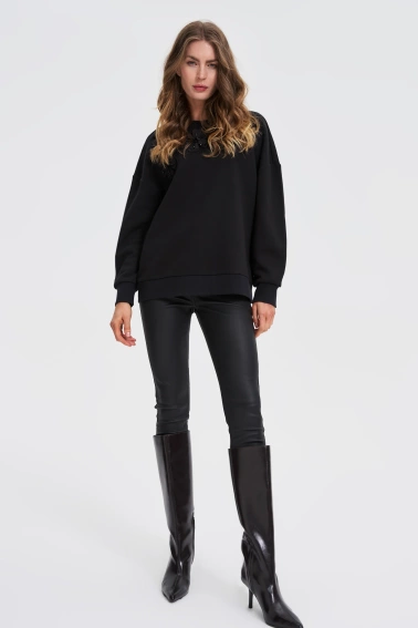 Bluza z aplikacją czarna 