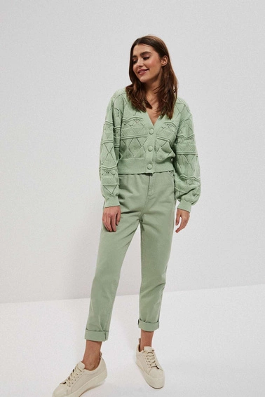 Jeansy paperbag patynowe