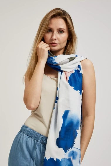 Wzorzysty letni szal niebieski