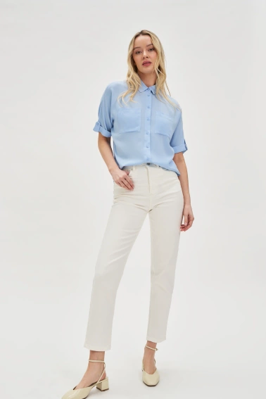 Jeansy z prostą nogawką białe