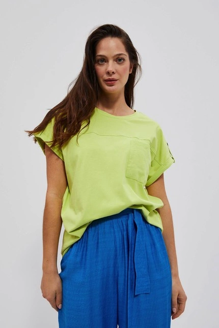 T-shirt z kieszonką neonowy