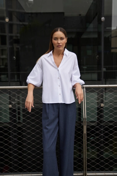 Koszula z krótkimi rękawami biała 