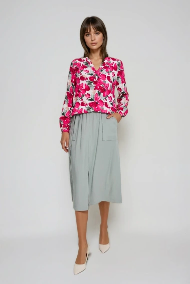 Wzorzysta koszula fuksjowa