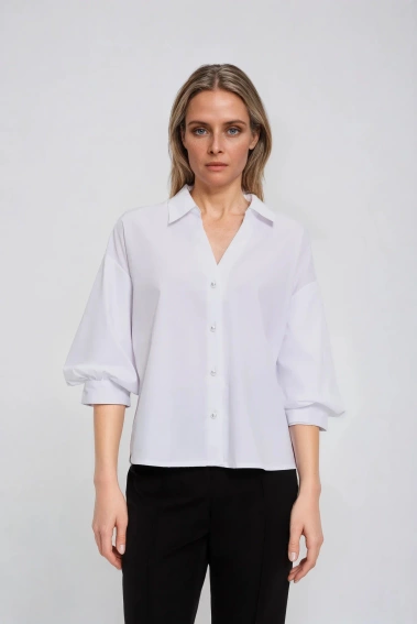 Koszula z bufiastymi rękawami biała