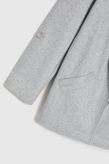 Marynarka bez zapięcia z podwijanymi rękawami szara