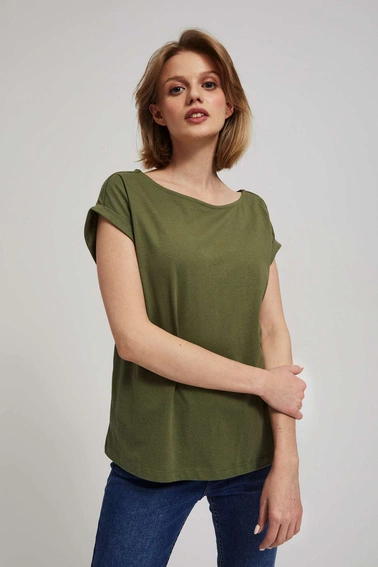 Bawełniany t-shirt oliwkowy