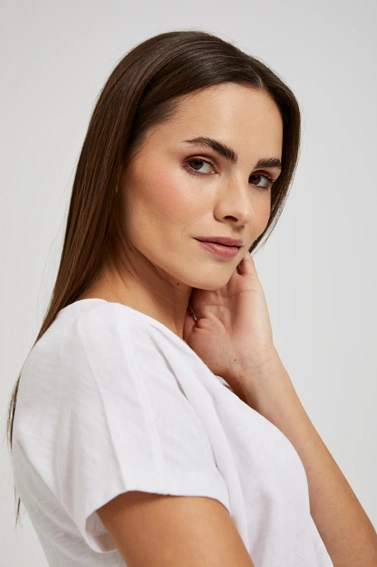 Bluzka z krótkimi rękawami biała