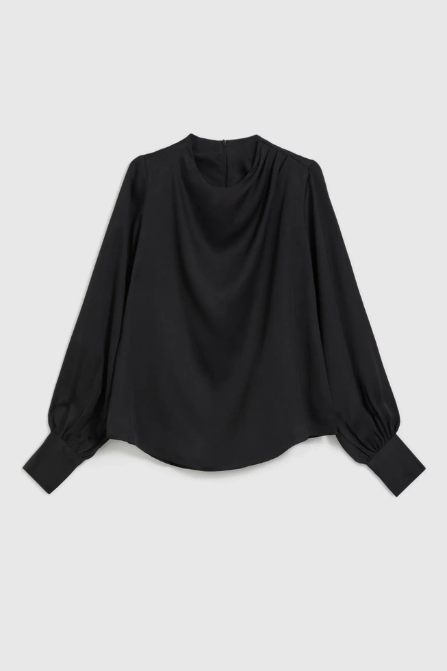 Elegancka koszula z bufiastymi rękawami czarna