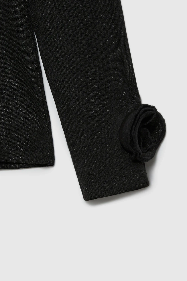 Bluzka z ozdobnymi rękawami czarna