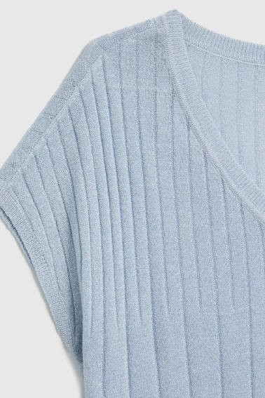 Sweter z krótkimi rękawami błękitny