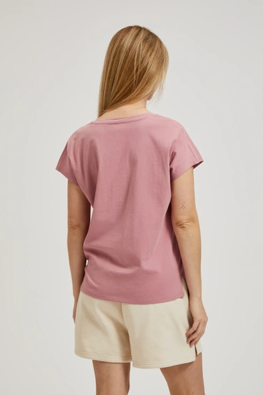 Bluzka z dekoltem w serek różowa