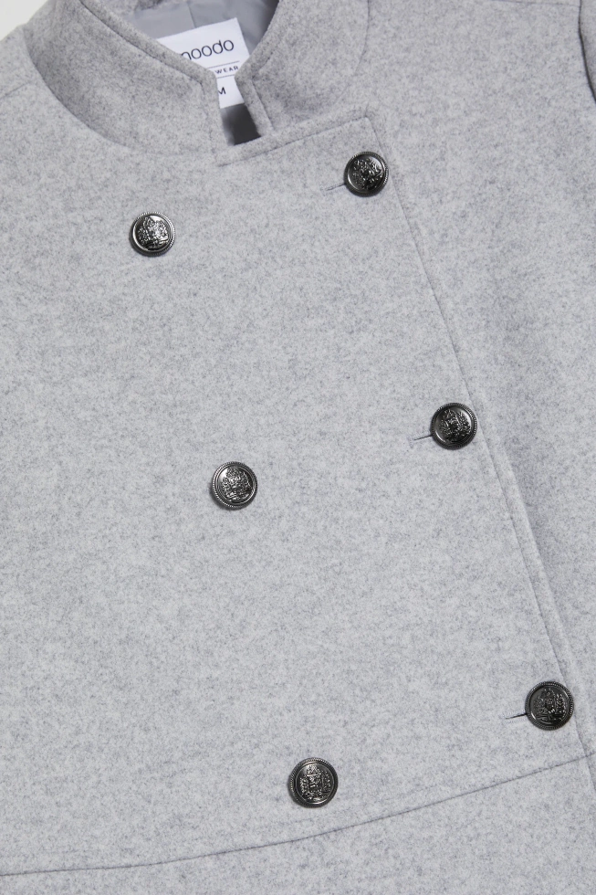 Krótki płaszcz szary