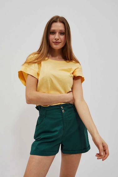 T-shirt z odkrytymi plecami waniliowy