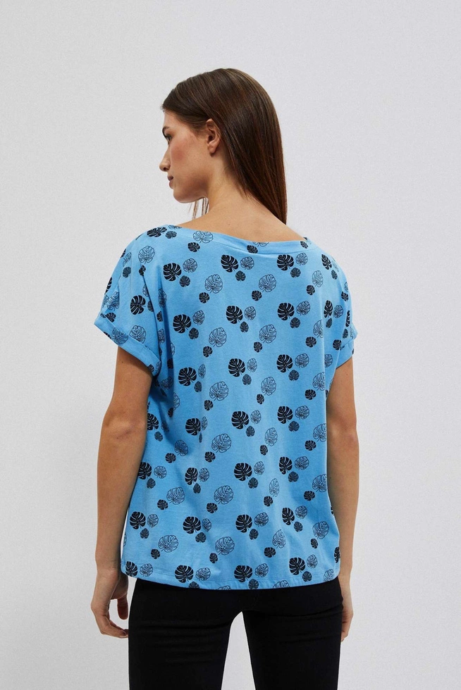 T-shirt z nadrukiem błękitny