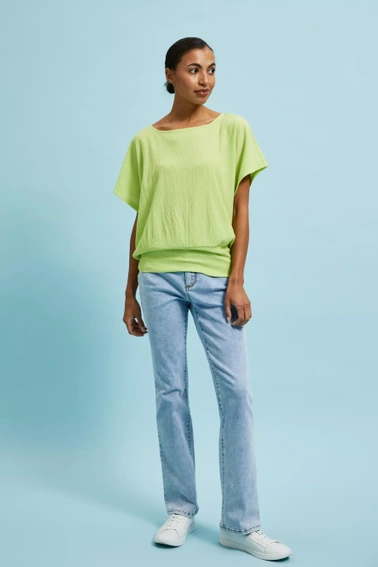 Bluzka z okrągłym dekoltem zielona