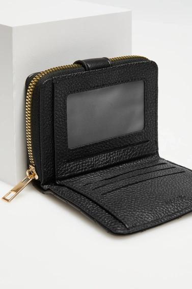 Pikowany portfel czarny