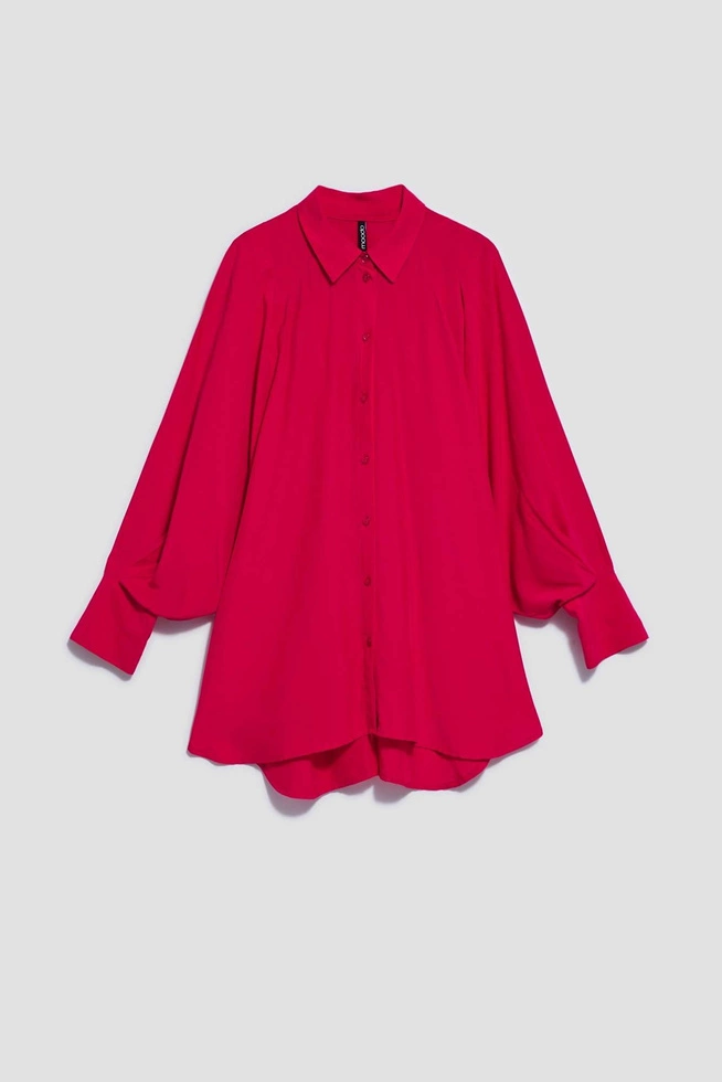 Koszula z bufiastymi rękawami czerwona