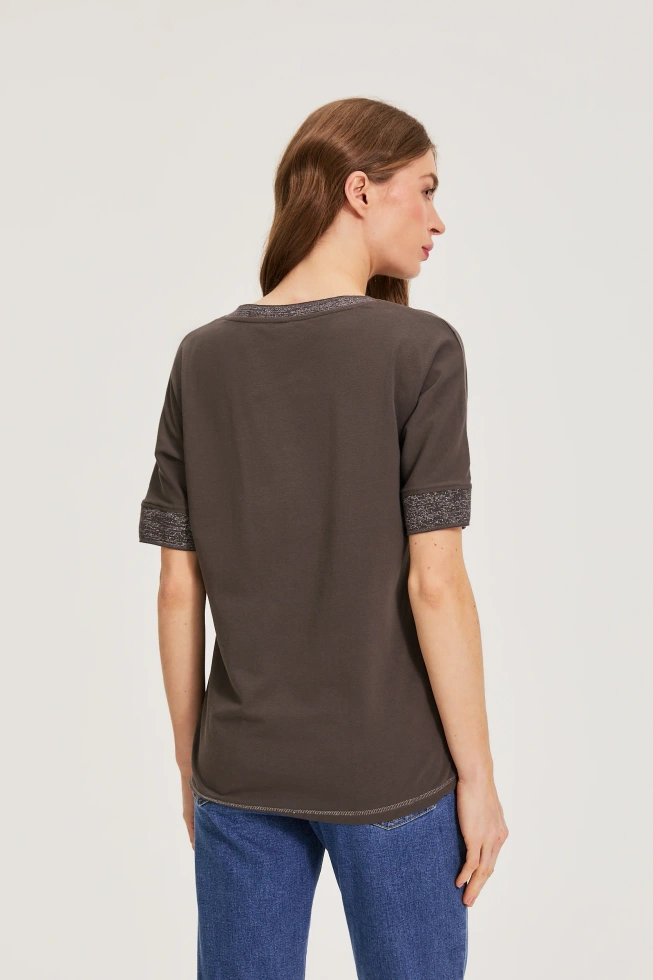 Bluzka z nadrukiem brązowa