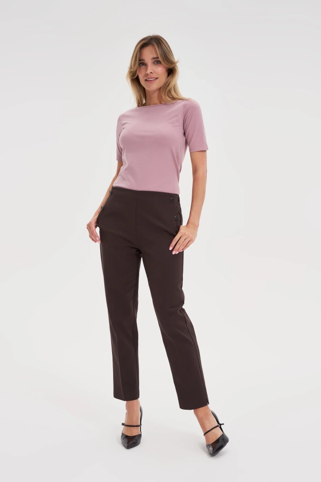 Dopasowana bluzka z krótkimi rękawami różowa