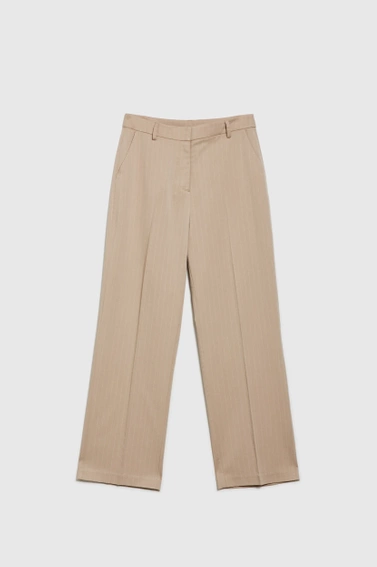 Spodnie z nogawkami w kant beżowe