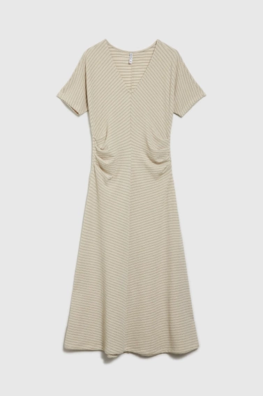 Sukienka w paski beżowa 