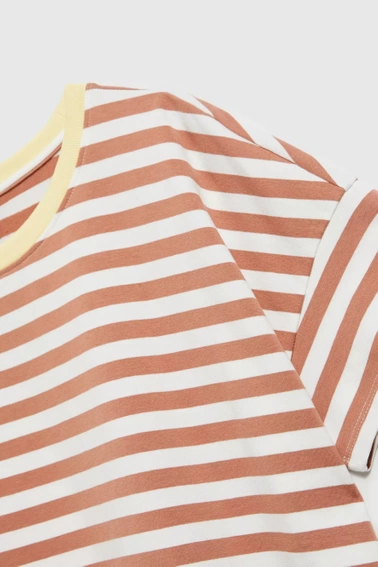 Bluza w paski brązowa